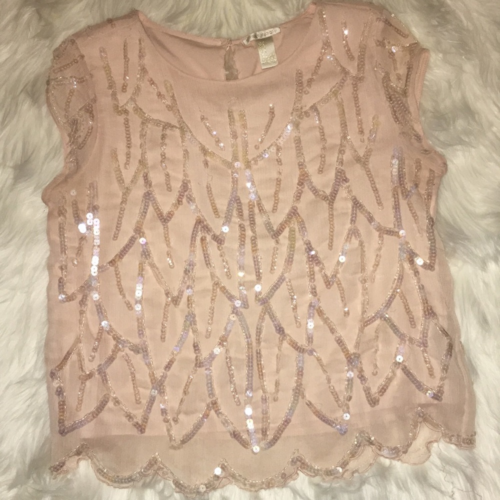 Blush sequin top